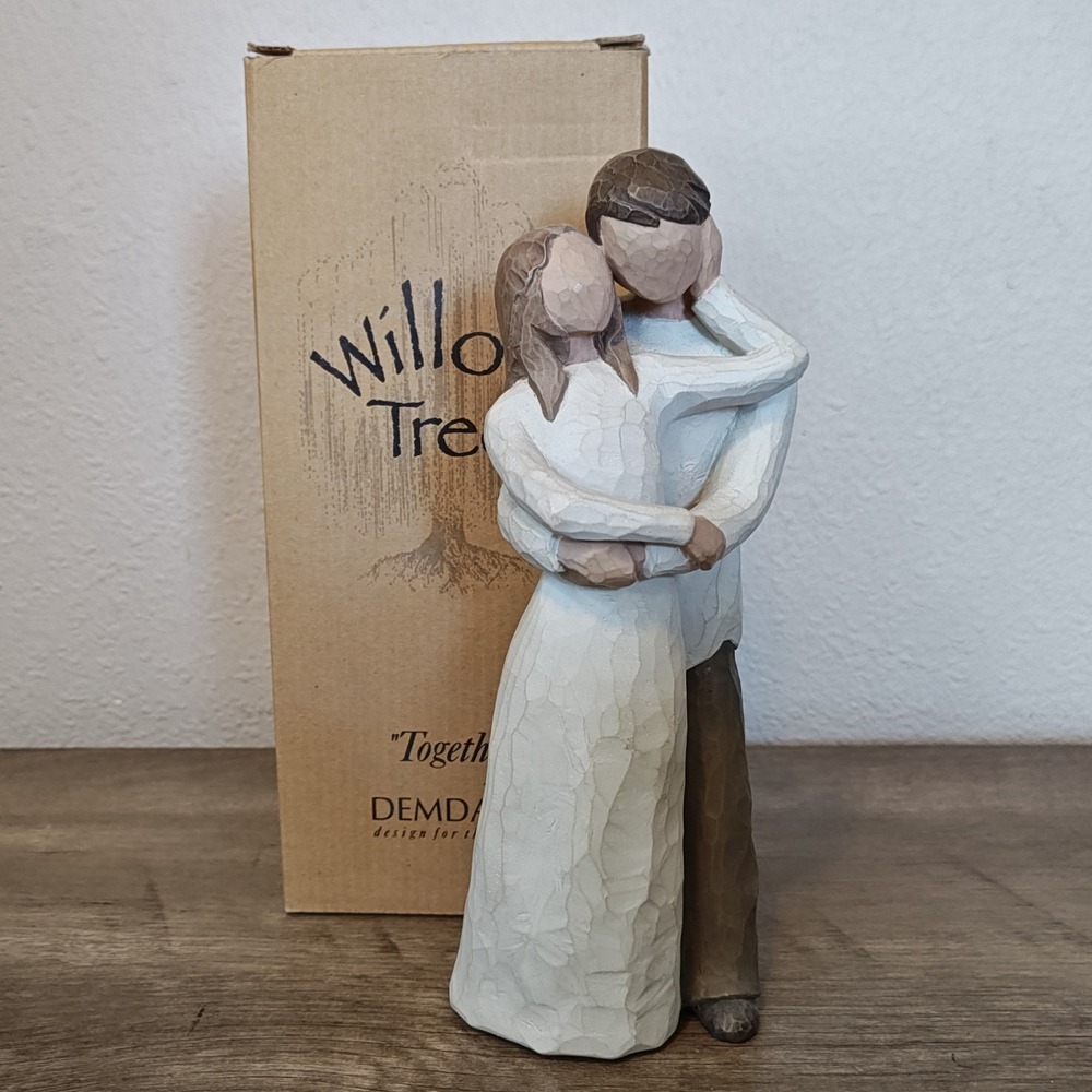 Willow Tree Together Figurine 9 Inch Cream Brown Couple Anniversary Gift